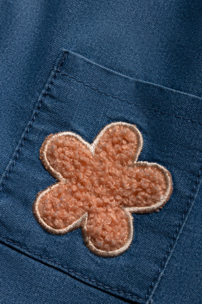 A-Line Button Through Dress Blue (2)