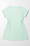 Moana Turn Up Sleeve Dress Light Green (2)