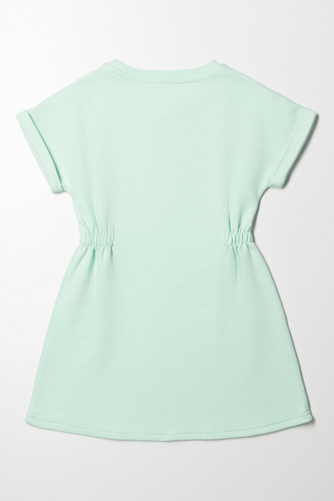 Moana Turn Up Sleeve Dress Light Green (2)