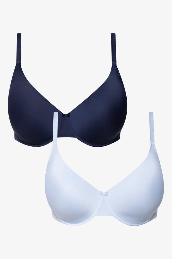 Plus Size 2 Pack Smooth T-Shirt Bras Blue