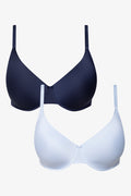 Plus Size 2 Pack Smooth T-Shirt Bras Blue