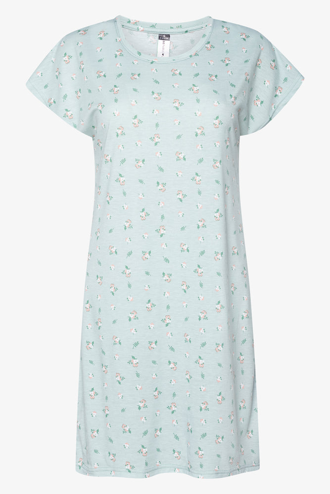 2 Pack Floral Sleepshirts Green And Grey (1)
