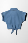 Flower Denim Shirt Blue (2)