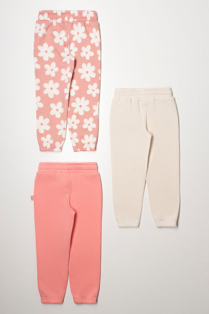 3 Pack Flower Trackpants Pink (2)