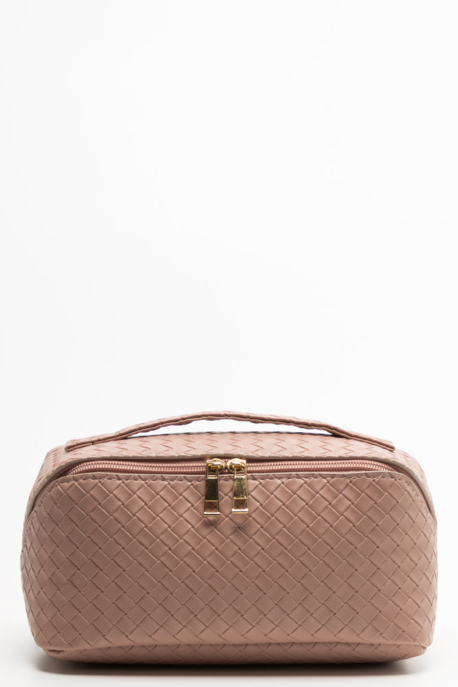 Plaited Toiletry Bag Light Pink