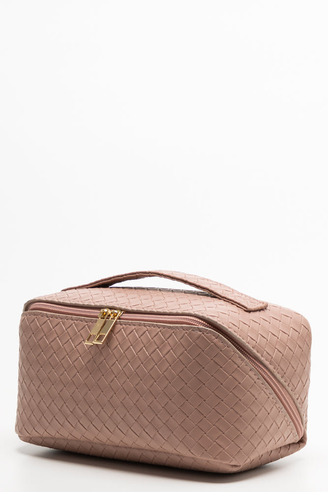 Plaited Toiletry Bag Light Pink