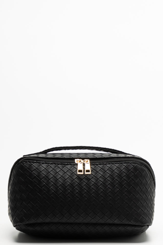 Plaited Toiletry Bag Black