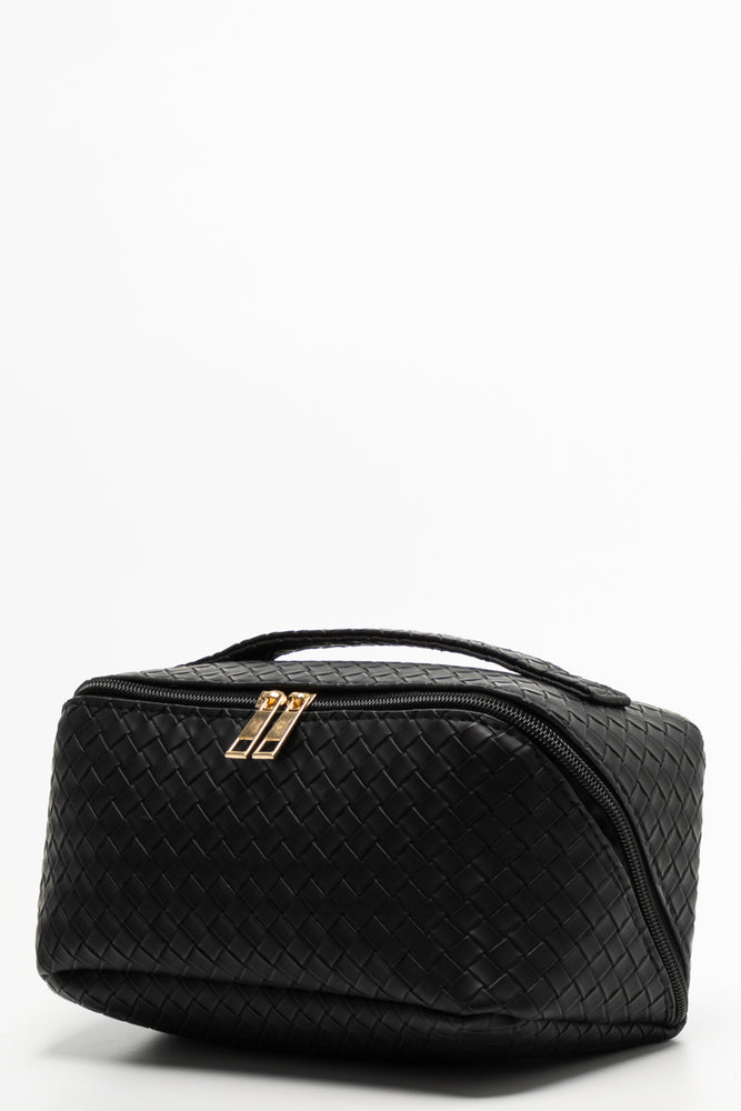 Plaited Toiletry Bag Black