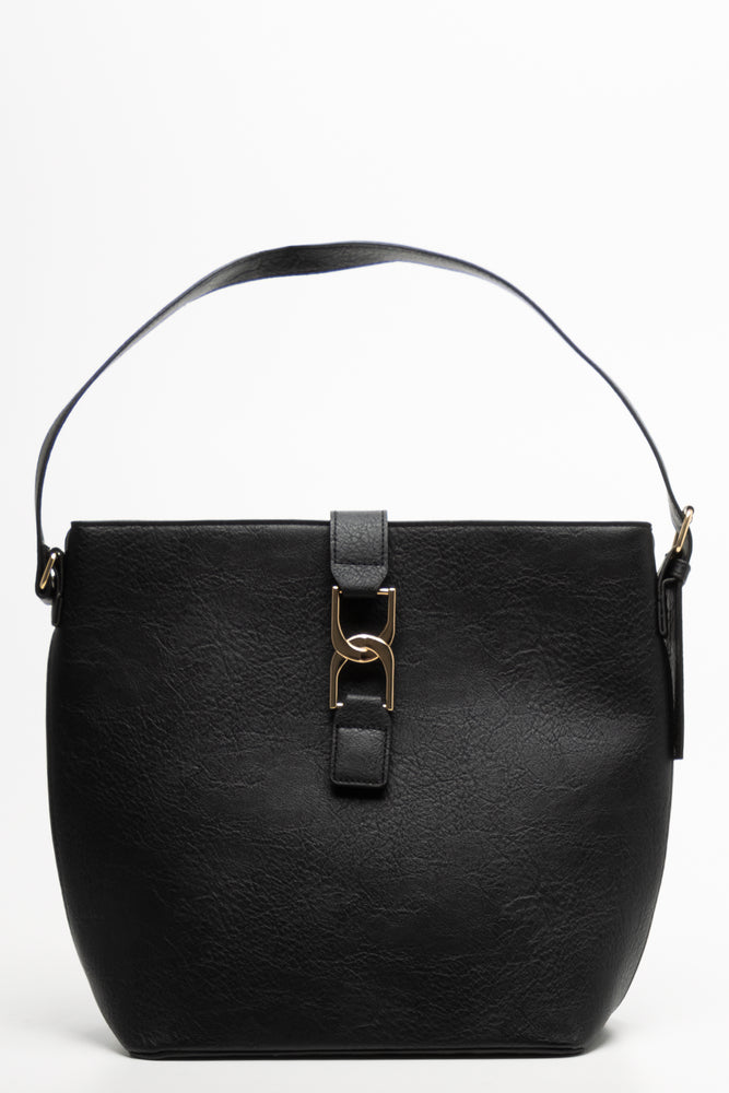 Belted Tote Bag Black