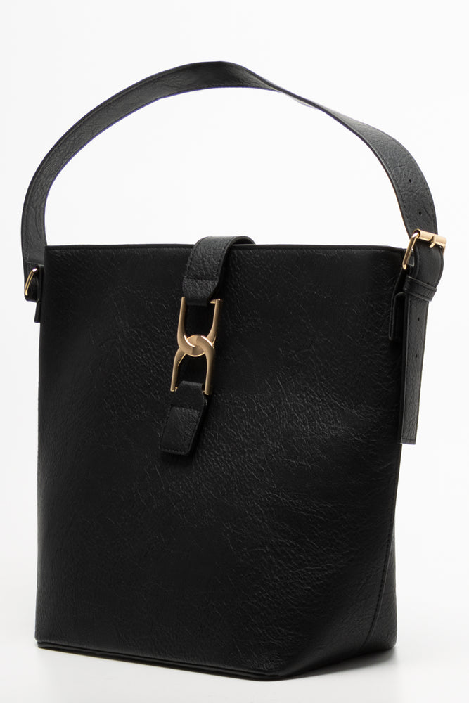 Belted Tote Bag Black