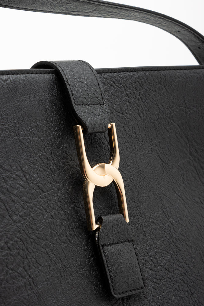 Belted Tote Bag Black (3)