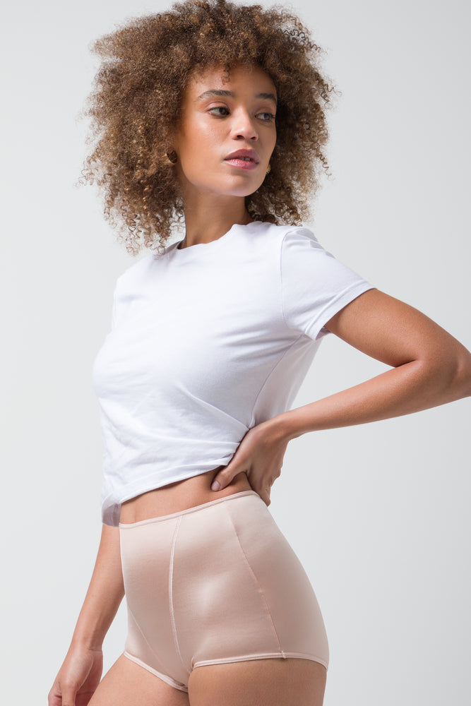 2 Pack Low Leg Brief Panties White And Pink