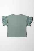 Sequin Flower Top Green (3)