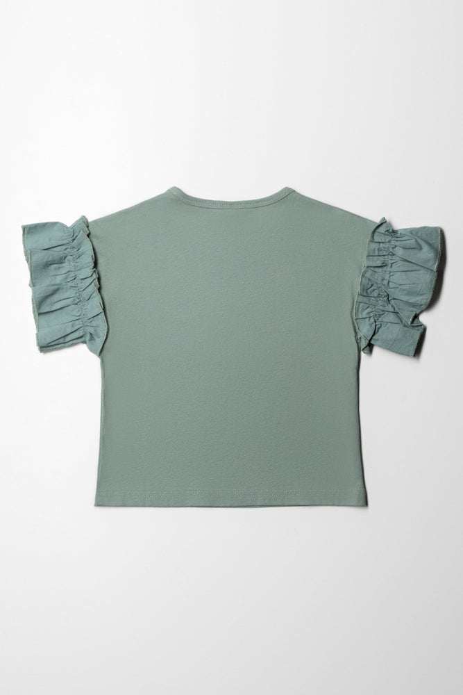 Sequin Flower Top Green (3)