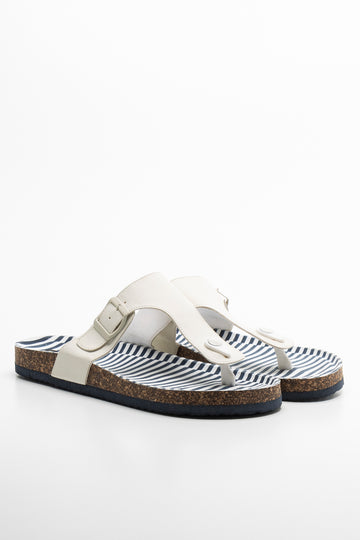 Thong Cork Sandal White