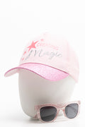 Magic Peak Cap  And Sunglasses Set Pink