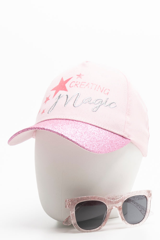 Magic Peak Cap  And Sunglasses Set Pink