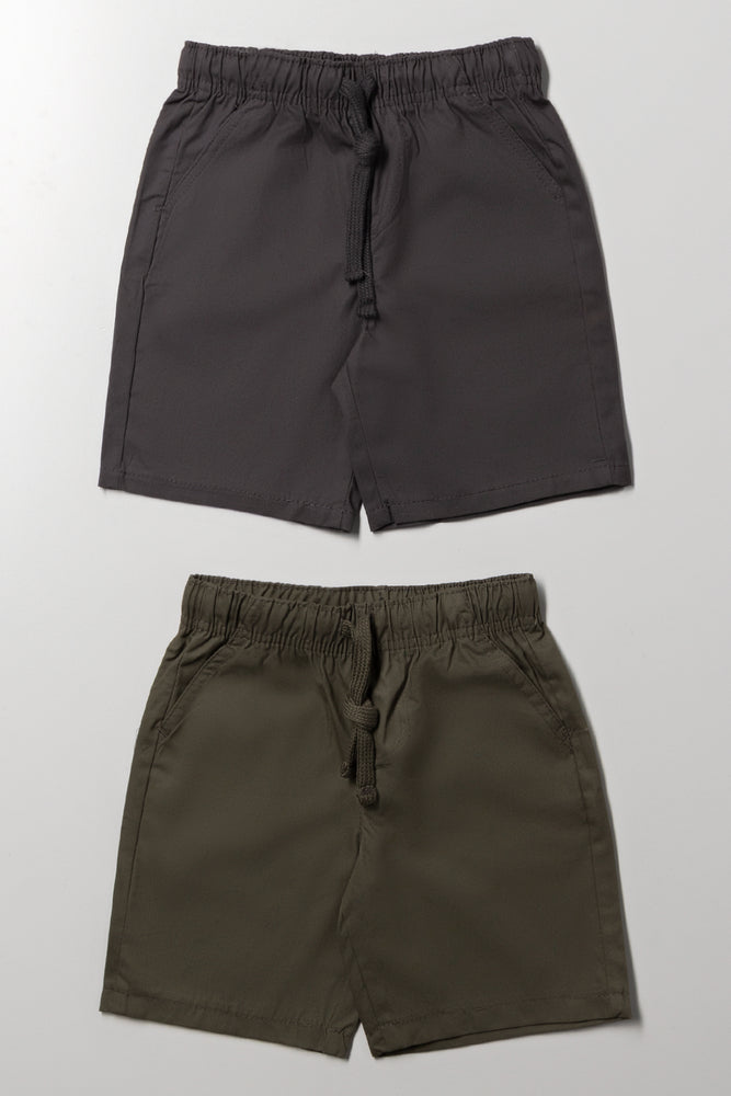 2 Pack Shorts Grey & Fatigue
