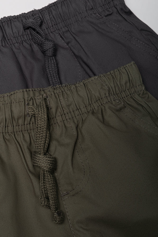 2 Pack Shorts Grey & Fatigue