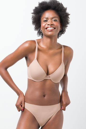 2 Pack Smooth T-Shirt Bras Black And Natural