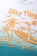 Surf Time Ombre Short Sleeve T-Shirt White And Blue (1)