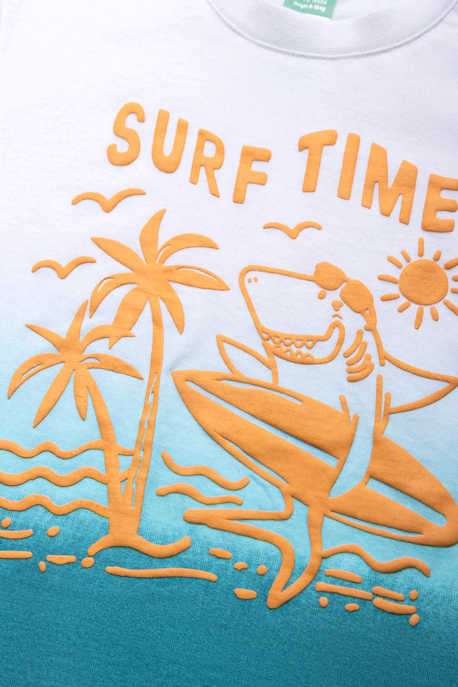 Surf Time Ombre Short Sleeve T-Shirt White And Blue (1)