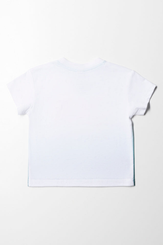 Surf Time Ombre Short Sleeve T-Shirt White And Blue (2)