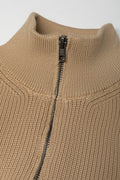 Stripe Quarter Zip Jersey Natural (1)