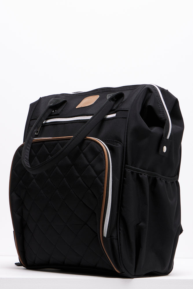 Upper Handle Backpack Nappy Bag Black (1)