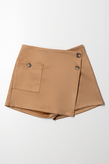 Suede Skort Light Brown