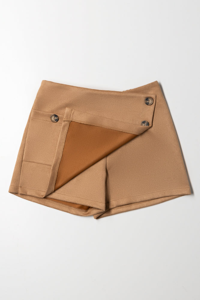 Suede Skort Light Brown