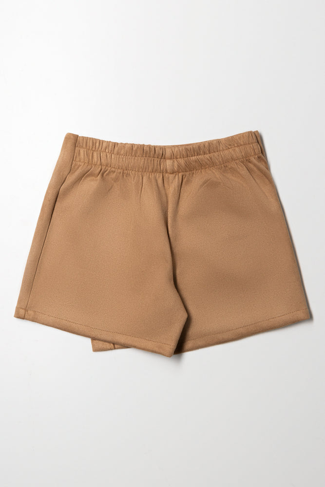 Suede Skort Light Brown (4)