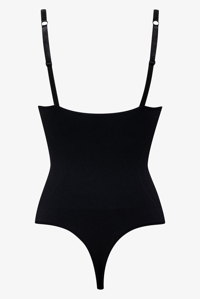 Shapewear Moulded Thong Bodysuit Black (1)