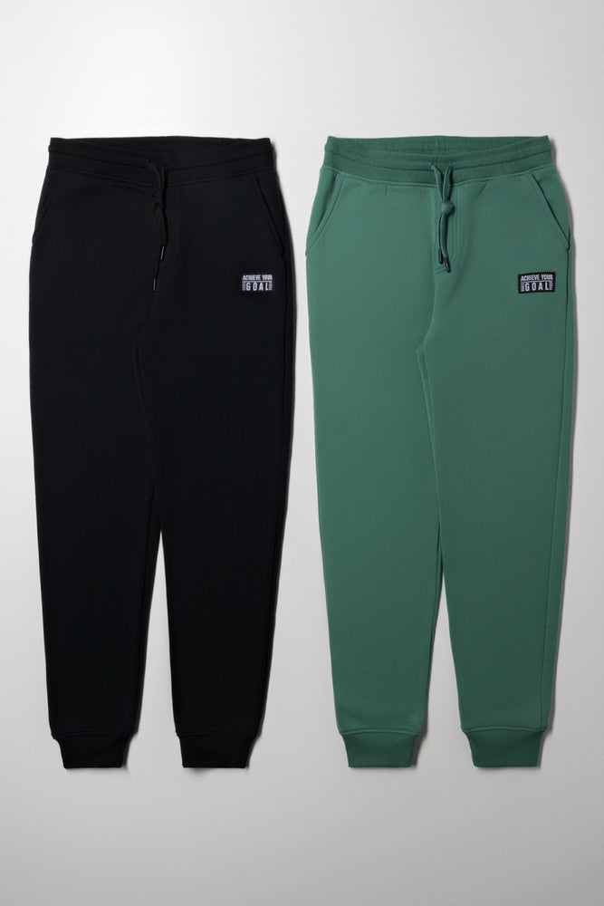 2 Pack Trackpants Green And Black
