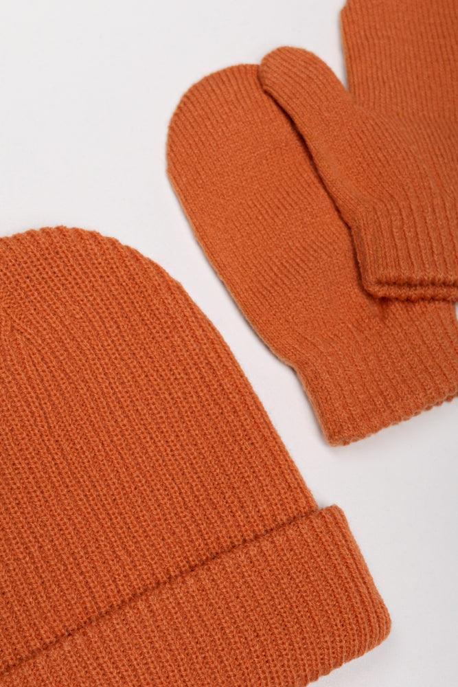 2 Piece Hat Set Brown