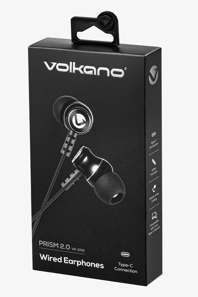 Volkano Prism 2.0 Type C Aux Earphones Black (1)