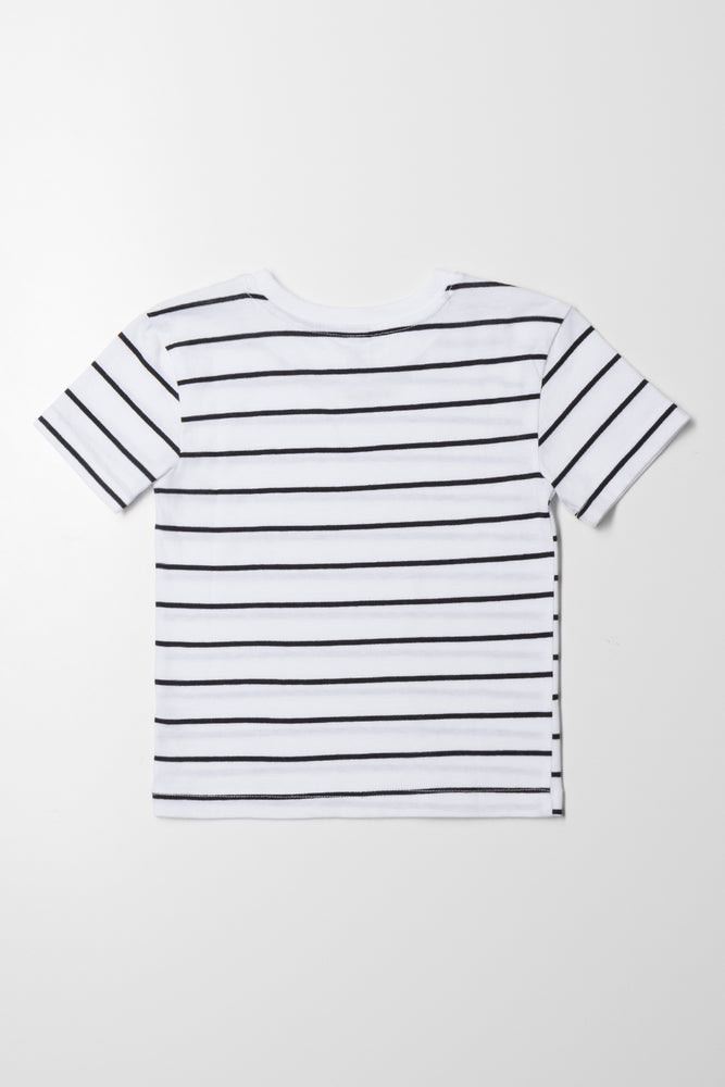 Stripe Short Sleeve T-Shirt Black And White (2)