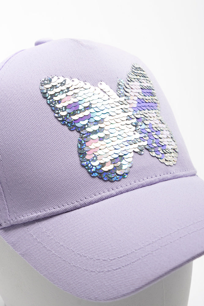 Butterfly Peak Cap And Sunglasses Set Lilac (2)