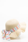 Stripe Ribbon Sunhat Natural (1)