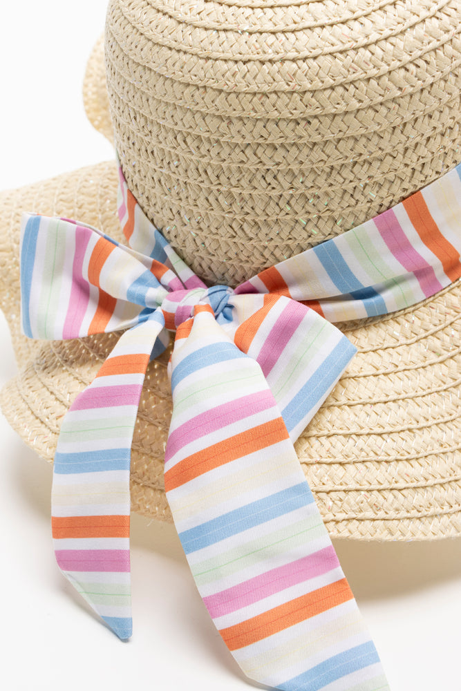 Stripe Ribbon Sunhat Natural (2)