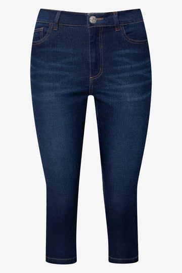 High Rise Pedal Pusher Dark Blue