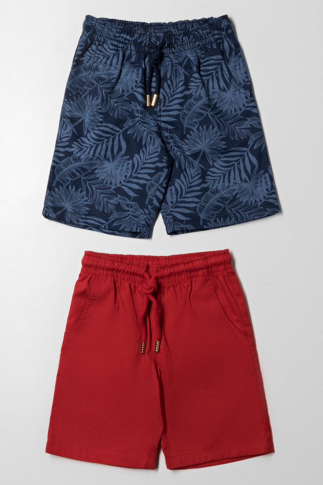 2 Pack Shorts Red And Navy