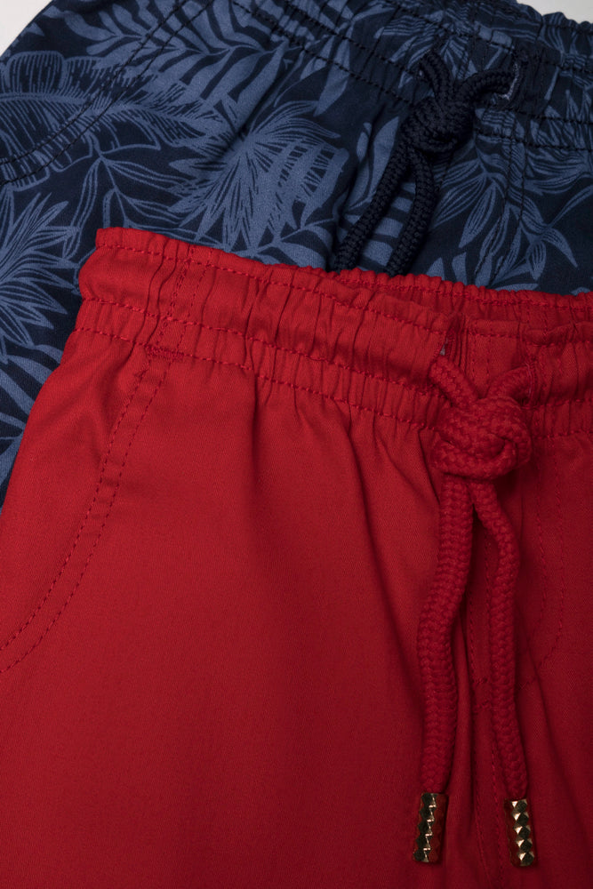 2 Pack Shorts Red And Navy (1)
