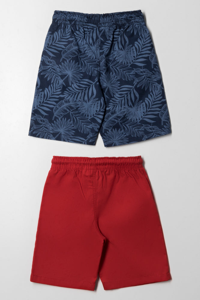 2 Pack Shorts Red And Navy (2)