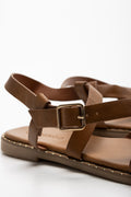 Cross Over Strappy Sandal Brown (3)