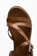 Cross Over Strappy Sandal Brown (4)