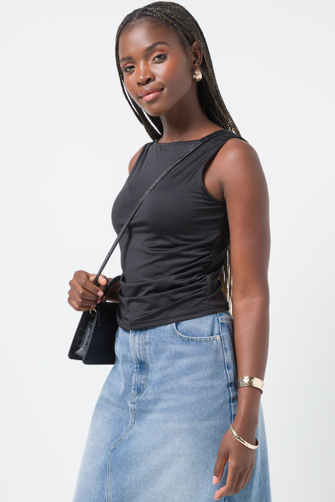 Side Ruch Top Black