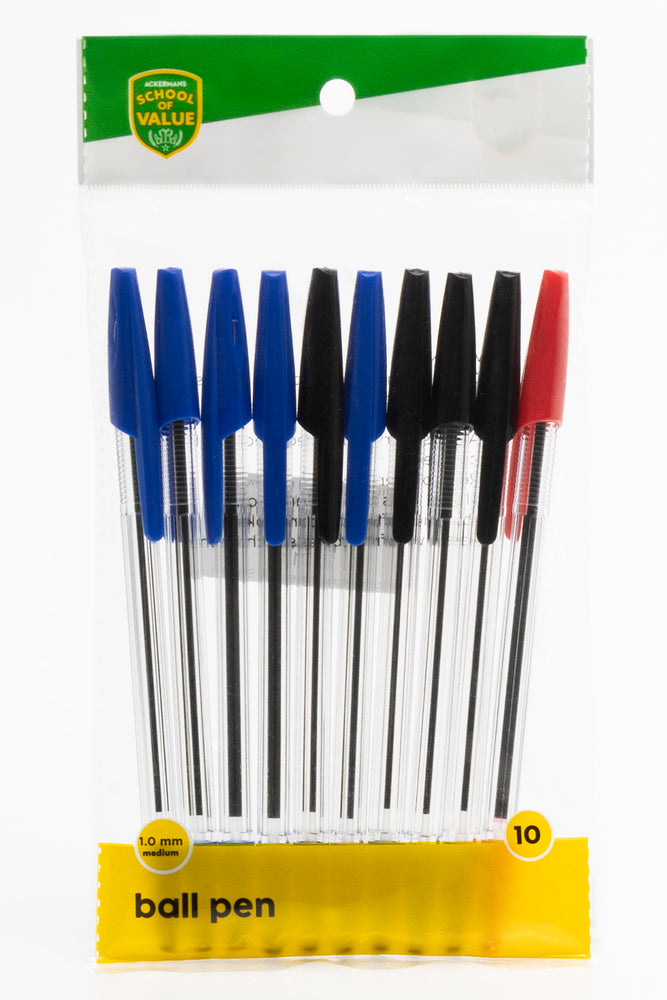 10 Pack Assorted Ball Pens Multi