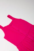 Button Down Tiered Dress Pink (1)
