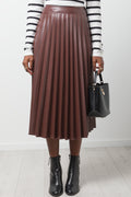 Pleated Skirt Brown (1)